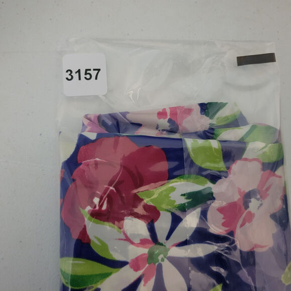 Kathie Lee Shirt Womens 6 Top Multicolor Floral Short Sleeve Round Keyhole Neck - Picture 10 of 10